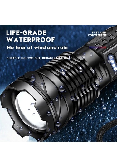 Lemestar 2600 Mah Pil Li-ion Dışarıda Kullanalım 30w Beyaz Lazer Feneri Cob Yan Lambalı Kırmızı-mavi Flash İş Aydınlatması Siyah