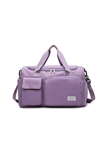 Novahub Mor Erkek Kadın Büyük Kapasiteli Seyahat Spor Çanta Omuz Çantası Bayan Spor El Bagaj Çanta Mor