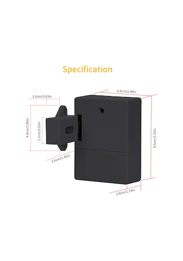 Akıllı Sensörlü Dolap Kilidi Yapışkan Gizli Çekmece Kilidi Ayakkabı Dolabı Gardırop Banyo İndüktif Dijital Kilit Çift Açılan Kapı İçin Siyah T3