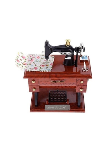 Kişiye Özel Nostaljik Tasarımlı Dikiş Makinesi Müzik Kutusu