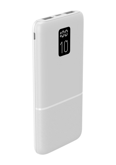 Led Ekranlı Slim 10000mah Powerbank Taşınabilir Şarj Cihazı Type-c / 2 Usb / 3 Port Çıkış / Output 2.1a Beyaz BEYAZ