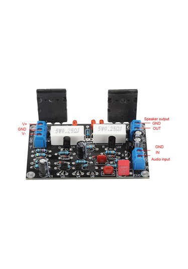 Moveevo 2sc5200+2sa1943 Transistörlü Güç Amfi Kartı - 100w/150w, Hoparlör Koruma Devresi, 10-45v Çift Dc Girişi, Hızlı Kurulum