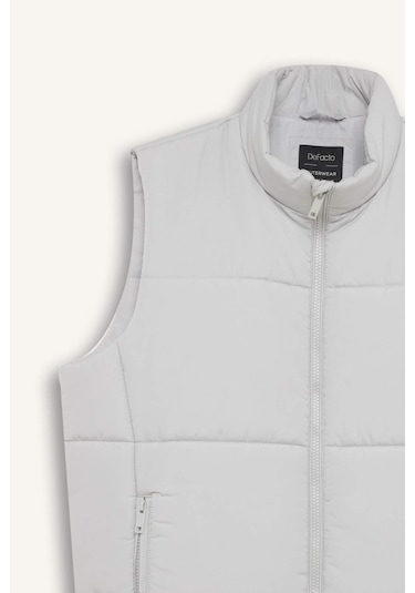 Defacto Regular Fit Fermuarlı Şişme Yelek D6286AX25SP Gri