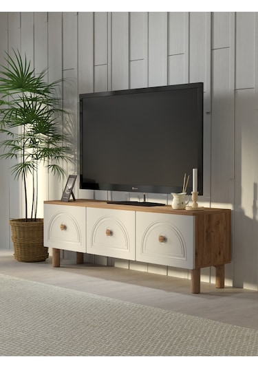 Bohem Tarz 135cm 3 Kapaklı Mdf Kapak Tv Ünitesi Çam