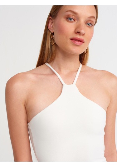 90377 Mini Elbise-ekru-1223 Ekru