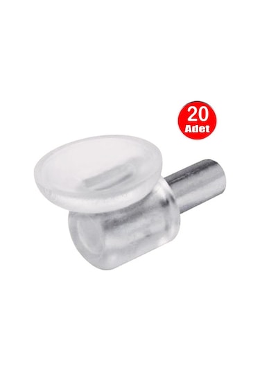 Aletçantam Vantuzlu Cam Tutucu Raf Altı Pimi Dolap Çivisi - 20 Adet