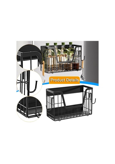 Suntek Buzdolabı Yan Rafı Manyetik Dolap Ev Eşyaları İçin Siyah