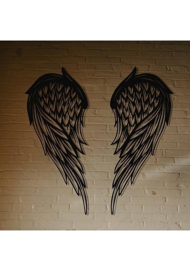 Opulentliving Modern Melek Kanadı Çifti, El Sanatları Vintage Stil, 30x13cm Duvar Süsü 30x13cm