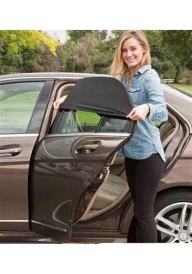 2 Adet Oto Yan Cam Perdesi Güneşlik Lastikli