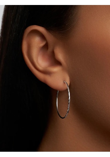 Mıx Jewelry Yuvarlak Congo Küpeleri 925 Ayar Gümüş, Çap 30 Mm 354622983 Diğer