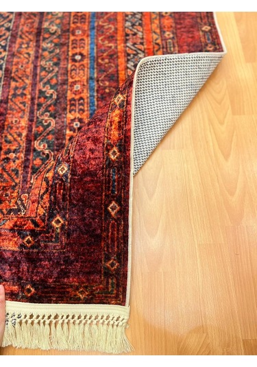 Su Yolu Desenli 120 X 180 Dijital Baskı Halı Bordo