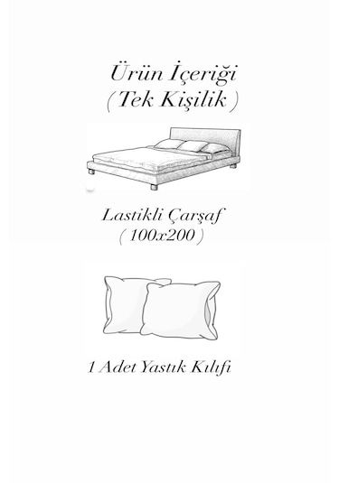 Velorian Pamuklu Tek Kişilik Lastikli Çarşaf Seti Açık Mavi