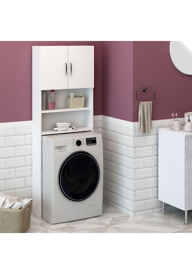 Lange Çamaşır Makinesi Dolabı Beyaz