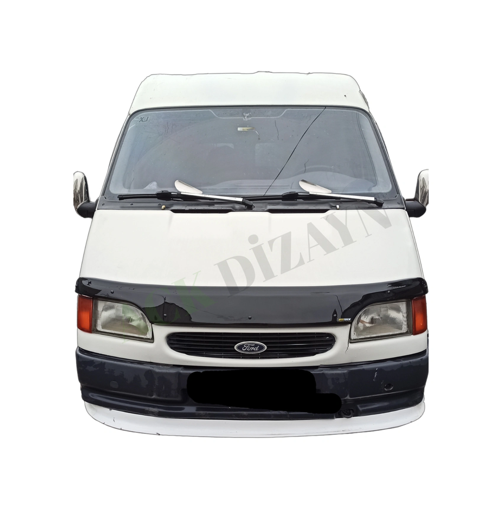 Ford Transit 1993-2002 Araca Özel Kaput Rüzgarlığı A+ Pianoblack 4mm