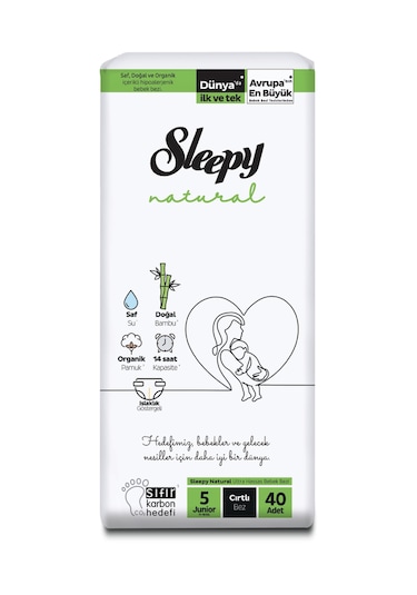 Sleepy Natural Ekonomik Paket Bebek Bezi 5 Numara Junior 40 Adet