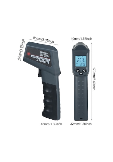 Springsun Km-550ah -50-550 /-58-1022 Temassız Kızılötesi Termometre Ir Termometre Elde Taşınabilir Dijital Sıcaklık Ölçer Arka