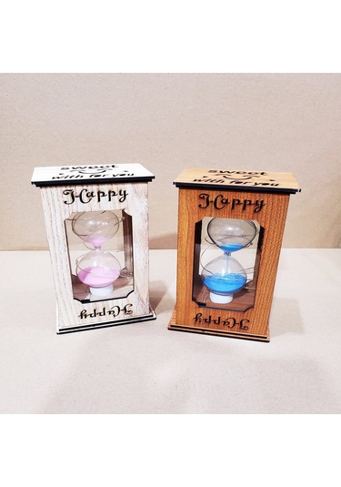 Ahşap Işıklı Kum Saati