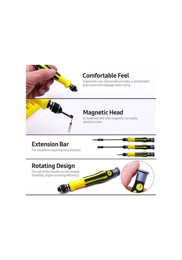 Pazly 45'li Mini Tornavida Seti - Telefon, Pc, Laptop Onarımı İçin Hassas Tamir Aletleri