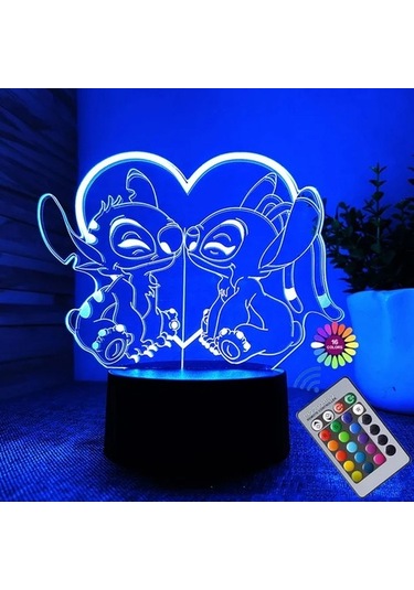 Metabagua De Beers Disney Stitch 3d Gece Lambası Karikatür Stitch Usb Dokunmatik Masa Lambası Uzaktan Kumanda Oda Dekorasyonu Gece Lambası Noel Hediyeleri Zfnn01 Bej