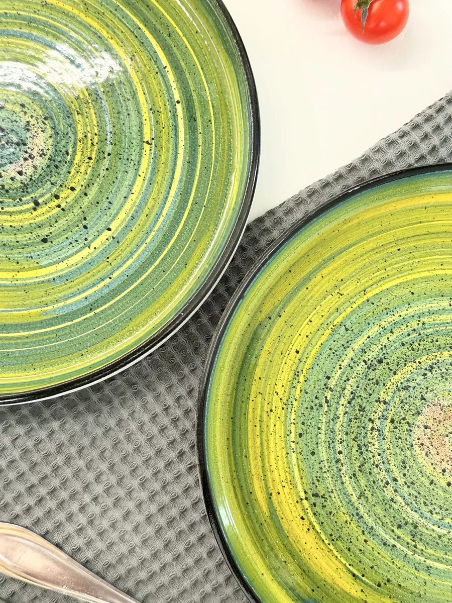 Milla Sweethome 2 Adet Kenarlı 22 Cm Seramik Düz Tabak Seti 187413620 Yeşil