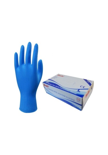 Beybi Pudrasız Mavi Nitril Muayene Eldiveni 20 x 100'lü