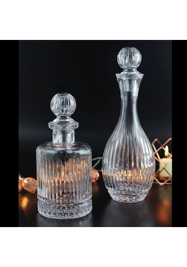 Linea Model Cam Karaf Şişe Sürahi 2'li Model