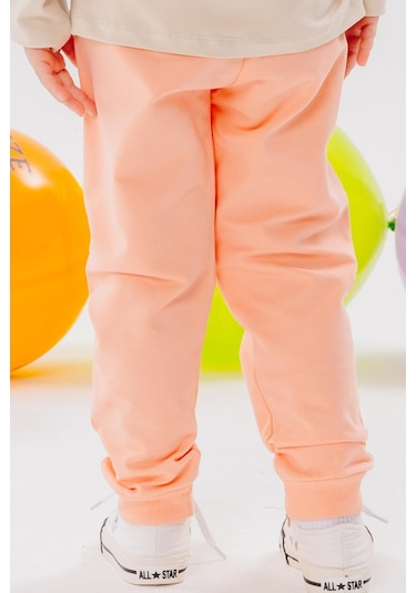 Breeze Kız Çocuk Eşofman Altı Tavşancık Nakışlı 1-4 Yaş, Somon-somon Somon