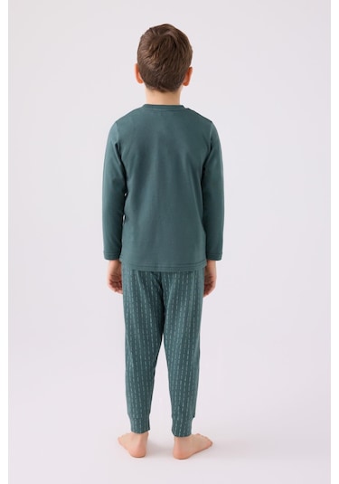 Arnetta 3130 Erkek Çocuk Uzun Kol Pijama Takım Yeşil
