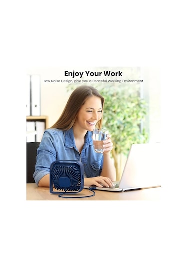 Boatshop1 Topk Mini Masa Fanı Pembe 3 Hız 4 İnç Usb Taşınabilir 360 Dönebilen Sessiz Masaüstü Fanı Ev Ofis