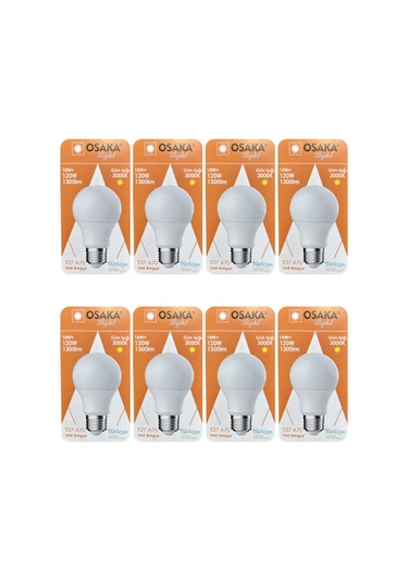 8 Adet Osaka 18w 120w Sarı Işık 3000k E27 Duylu Kalın Duy Led Ampul