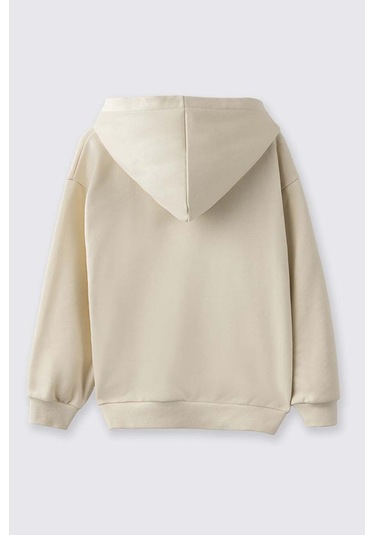 Panço Fermuarlı Bej Kız Çocuk Sweatshirt 2521gk08018 Bej