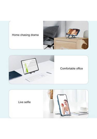 Maiyame Katlanabilir Telefon Standı - İnce, Hafif Ve Şarj Uyumlu Alüminyum Dizüstü Tutucu Koyu Gri