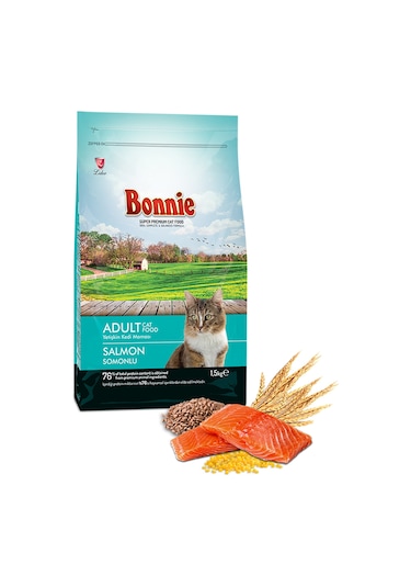 Bonnie Somonlu Yetişkin Kedi Maması 1500 G