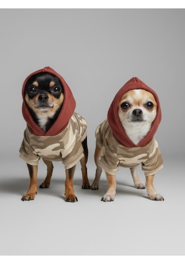 Safari Friends Kapüşonlu Köpek Sweatshirt Küçük Irklar