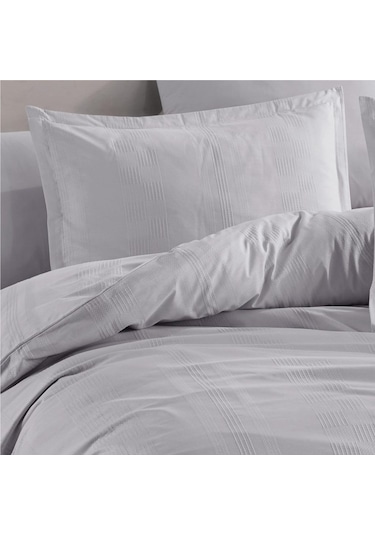 Clasy Ranforce Tek Kişilik Nevresim Takımı Unita Açık Gri