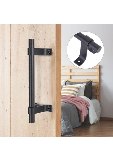 Xindoker Karbon Çelik Ahşap Kapı Kayar Kapı Saraylığı, Ergonomik Tasarımli Dayanıklı Ahşap Depo Kolu, 20cm Siyah Diğer