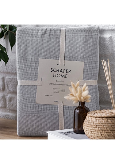 Schafer Home Etamine Pamuk Çk Nevresim Takımı 4 Parça-gri Gri