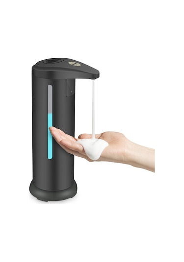 Siyah-otomatik Sıvı Sabunluk Fotoselli Sensör Banyo Akıllı Köpük Makinesi 280 Ml Kızılötesi Sıvı Sabunluk Pompa Kabı
