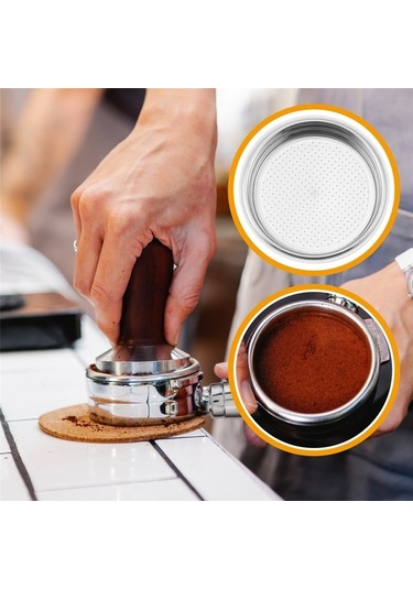 Flybuy Kahve Makinesi Xurunkeji Adet 51mm Paslanmaz Çelik Toz Sepeti Portafilter Filtre Gümüş Gümüş