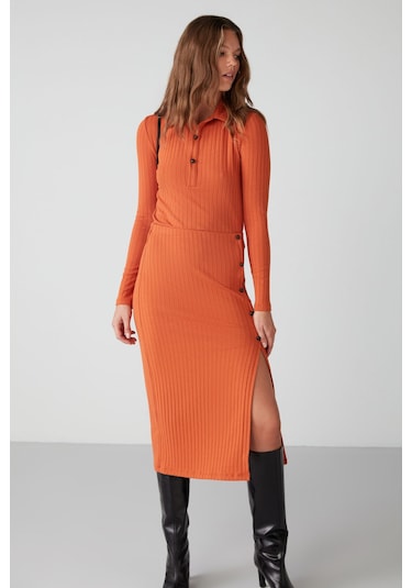Ethıquet Eva Slim Fit Kiremit Rengi Alt-üst Takım