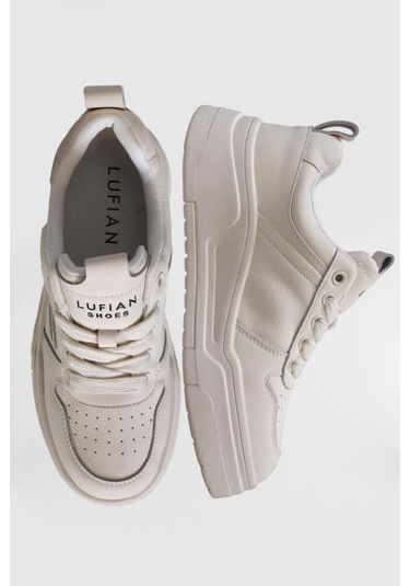 Lufian 122230050 Jennifer Kadın Hakiki Deri Klasik Sneaker Beyaz Beyaz