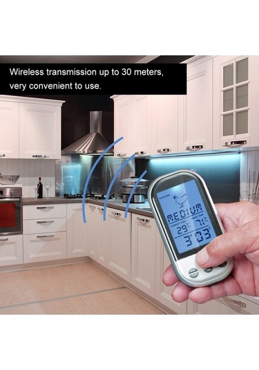 Ulzyvf Portatif Gıda Termometresi: 20-30m Rf, 0-250 Ölçüm, Su Geçirmez Prob, Küçük Tasarım, Turuncu Veya Gümüş Renk