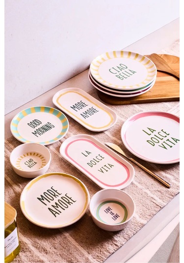 La Dolce Vita 10 Parça 4 Kişilik Kahvaltı Takımı Cokrenklı Çok Renkli