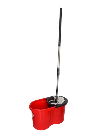 Zambak Plastik Temizlik Seti Kova+Mop+Paspas+Sap Kırmızı Renk