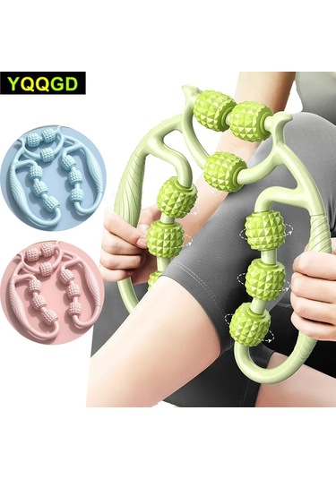 9 Tekerlekli Yoga Fitness Silindiri Roller 4741 Açık Mavi