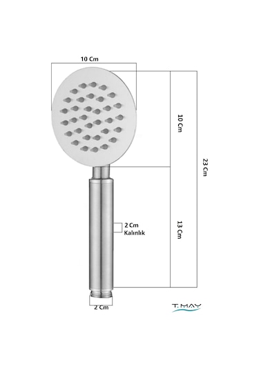 T-may Sardes Mat İnox Lüks Mafsallı Duş Seti Üst Takımı Krom