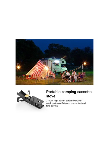 Lixada Süper Hafif Mini Cep Açık Pişirme Brülör Katlanır Siyah