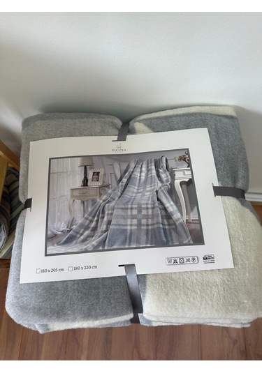Lüks Peluş Battaniye Tek Kişilik Gri 160 x 220