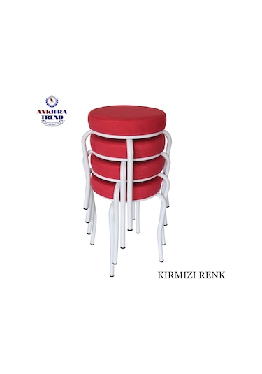 Tabure (Beyaz Ayaklı) (4 Adet) - Mutfak Balkon Taburesi