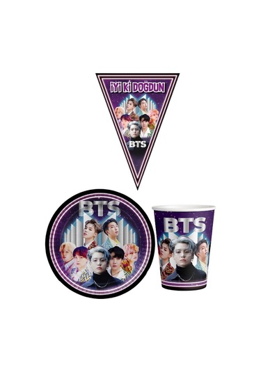 Bts 8 Kişilik Erkek Doğum Günü Mini Set Erkek Çocuk Parti Seti Süsleri